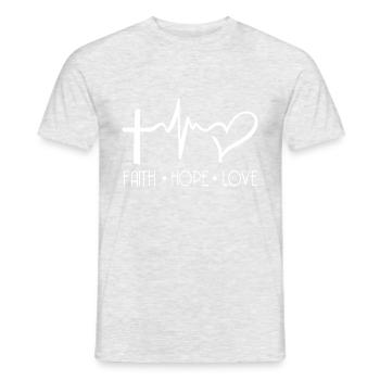 Glaube Hoffnung Liebe Heiliger Christlicher Glaube - Männer T-Shirt - Grau meliert - Vorne - AI Model Male 178 dark (178cm)