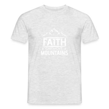 Glaube kann Berge bewegen Cross Christian - Männer T-Shirt - Grau meliert - Vorne - AI Model Male 178 dark (178cm)