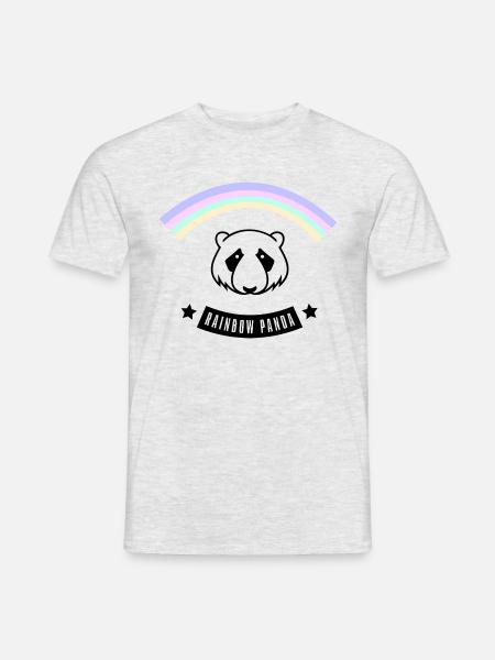 Rainbow Panda - Männer T-Shirt - Grau meliert