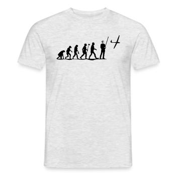 evolution modellfliegen - Männer T-Shirt - Grau meliert - Vorne - AI Model Male 178 dark (178cm)
