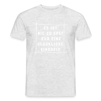 glückliche Kindheit Spass Fun - Männer T-Shirt - Grau meliert - Vorne - AI Model Male 178 dark (178cm)