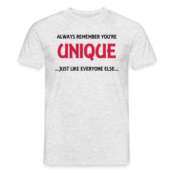 Always remember you're unique - Men's T-Shirt - heather grey - Front - AI Model Male 178 dark (178cm)