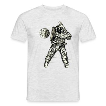 Space Baseball Astronaut Space Ball Bat - Men's T-Shirt - heather grey - Front - AI Model Male 178 dark (178cm)