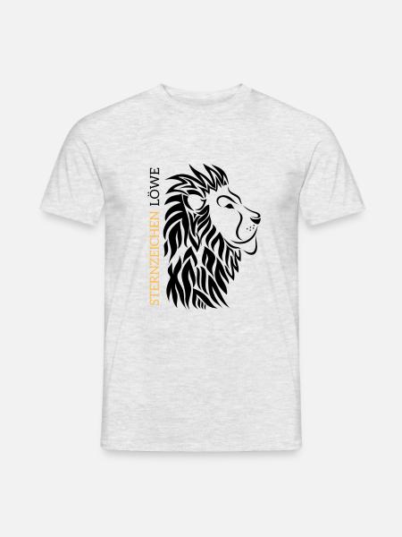 T-Shirt Löwe Sternzeichen - Sternzeichen Löwe - Männer T-Shirt - Grau meliert