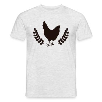 Chicken with grain motif - Men's T-Shirt - heather grey - Front - AI Model Male 178 dark (178cm)
