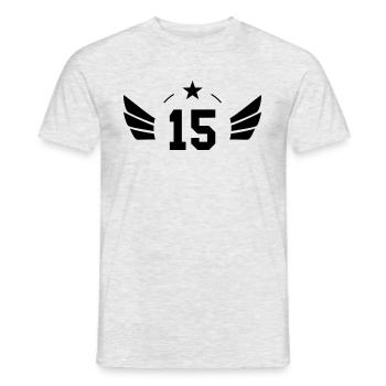 15 Years - Männer T-Shirt - Grau meliert - Vorne - AI Model Male 178 dark (178cm)