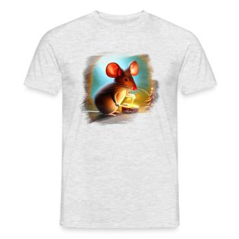 Christmas Mouse - Men's T-Shirt - heather grey - Front - AI Model Male 178 dark (178cm)