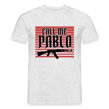 Escobar "Call me Pablo" - Männer T-Shirt - Grau meliert - Vorne - AI Model Male 178 dark (178cm)