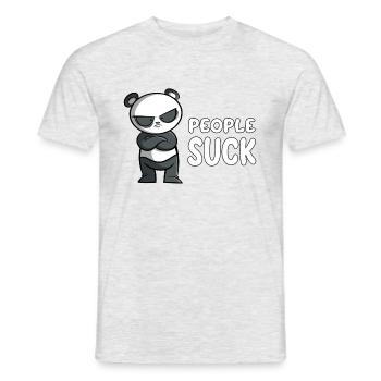 People Suck - Panda - Männer T-Shirt - Grau meliert - Vorne - AI Model Male 178 dark (178cm)