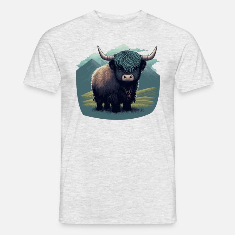 Kleiner Yak - Männer T-Shirt - Grau meliert