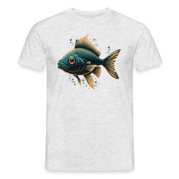 Beautiful Fish Illustration - Men's T-Shirt - heather grey - Front - AI Model Male 178 dark (178cm)