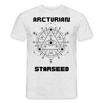 Arcturian Starseed spirituell Geschenk - Männer T-Shirt - Grau meliert - Vorne - AI Model Male 178 dark (178cm)