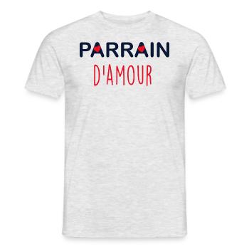 Parrain D'Amour De Mon Coeur - T-shirt homme - gris chiné - Devant - AI Model Male 178 dark (178cm)