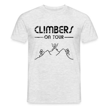 Climbing mountains - Climbers on Tour - Men's T-Shirt - heather grey - Front - AI Model Male 178 dark (178cm)
