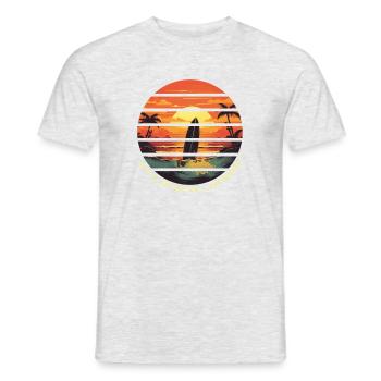 Life is better on Surfboard - Männer T-Shirt - Grau meliert - Vorne - AI Model Male 178 dark (178cm)