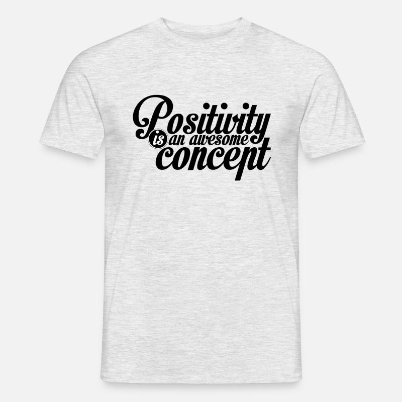 Positives Mindset Geschenk - Männer T-Shirt - Grau meliert