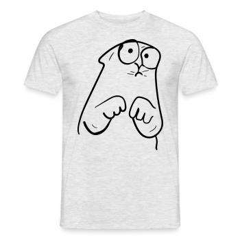 Grimmige Katze - Männer T-Shirt - Grau meliert - Vorne - AI Model Male 178 dark (178cm)