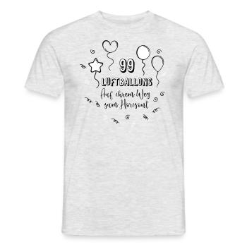 99 Luftballons auf ihrem Weg zum Horizont - Männer T-Shirt - Grau meliert - Vorne - AI Model Male 178 dark (178cm)