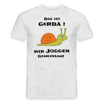 Jogging Sport Escargot Drôle Gerda - T-shirt homme - gris chiné - Devant - AI Model Male 178 dark (178cm)