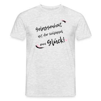 GELASSENHEIT frei positionierbar - Männer T-Shirt - Grau meliert - Vorne - AI Model Male 178 dark (178cm)