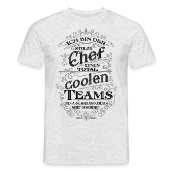 Stolzer Chef eines coolen Teams - Männer T-Shirt - Grau meliert - Vorne - AI Model Male 178 dark (178cm)