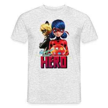 Miraculous Be Your Own Hero - Männer T-Shirt - Grau meliert - Vorne - AI Model Male 178 dark (178cm)