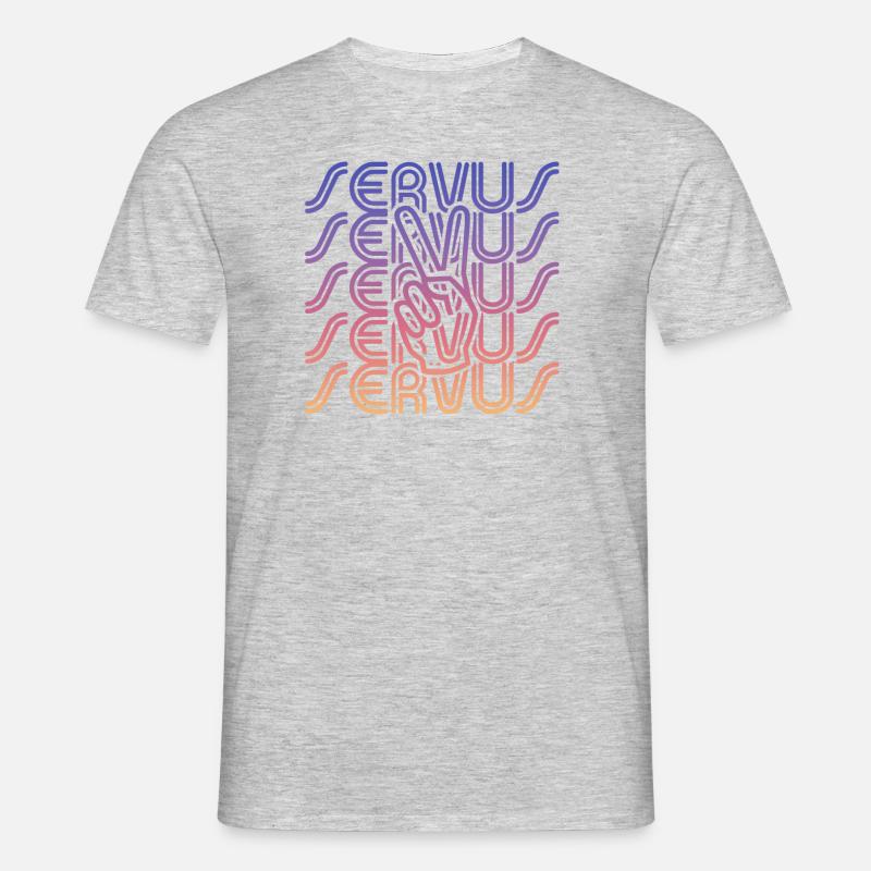 servus peace - Männer T-Shirt - Grau meliert