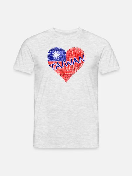 Taiwan heart Herz taiwan - Männer T-Shirt - Grau meliert