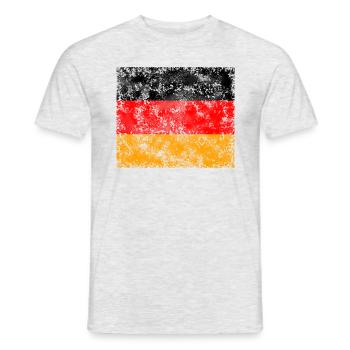 Deutschland Flagge Vintage mit Crunsh Effekt - Männer T-Shirt - Grau meliert - Vorne - AI Model Male 178 dark (178cm)