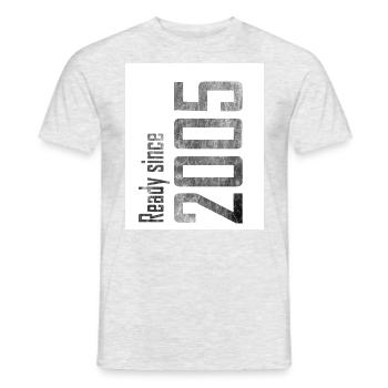 Ready Since - 2005 - 18ter Geburtstag - Männer T-Shirt - Grau meliert - Vorne - AI Model Male 178 dark (178cm)