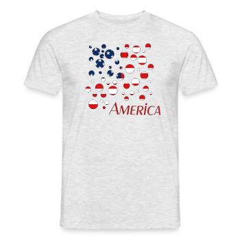 America - Männer T-Shirt - Grau meliert - Vorne - AI Model Male 178 dark (178cm)