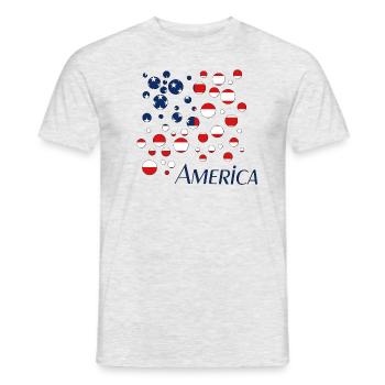America USA - Männer T-Shirt - Grau meliert - Vorne - AI Model Male 178 dark (178cm)