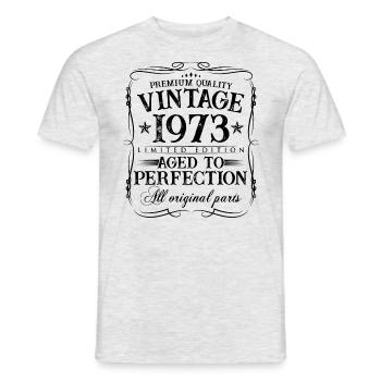 1973 vintage vintage 50 ans cadeau d’anniversaire - T-shirt homme - gris chiné - Devant - AI Model Male 178 dark (178cm)