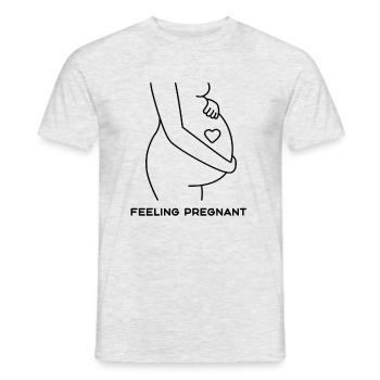 Felling Pregnant - T-shirt für Schwangere - Männer T-Shirt - Grau meliert - Vorne - AI Model Male 178 dark (178cm)