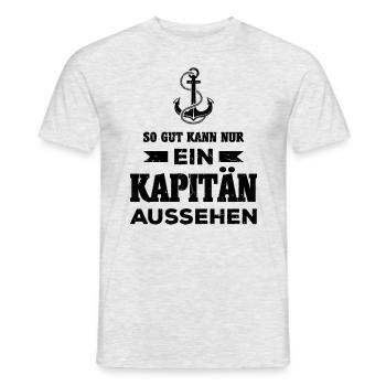 Kapitän Segeln Segelboot Schiff Motorboot Geschenk - Männer T-Shirt - Grau meliert - Vorne - AI Model Male 178 dark (178cm)