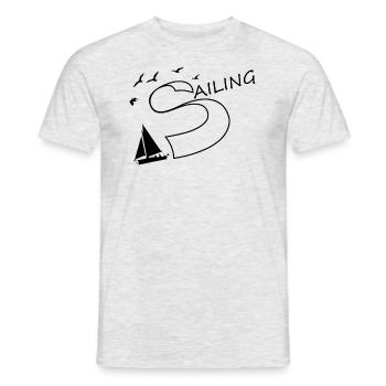 Segeln Segler Segelschiff Skipper Kapitän - Männer T-Shirt - Grau meliert - Vorne - AI Model Male 178 dark (178cm)