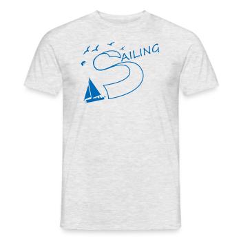 Segeln, Segelschiff, Segler - Männer T-Shirt - Grau meliert - Vorne - AI Model Male 178 dark (178cm)