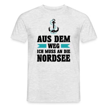 Nordsee Meer Anker Urlaub Norden See Geschenk - Männer T-Shirt - Grau meliert - Vorne - AI Model Male 178 dark (178cm)