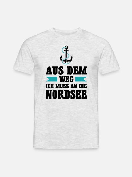Nordsee Meer Anker Urlaub Norden See Geschenk - Männer T-Shirt - Grau meliert