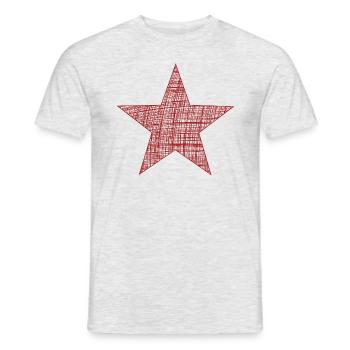 roter Stern, red star - Männer T-Shirt - Grau meliert - Vorne - AI Model Male 178 dark (178cm)