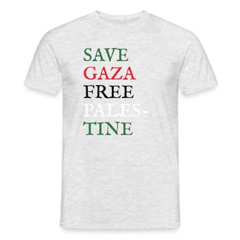 Save Gaza Free Palestine - Männer T-Shirt - Grau meliert - Vorne - AI Model Male 178 dark (178cm)