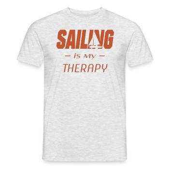 sailing is my therapy - Männer T-Shirt - Grau meliert - Vorne - AI Model Male 178 dark (178cm)