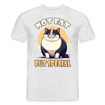 Nicht fett sondern besonders - Männer T-Shirt - Grau meliert - Vorne - AI Model Male 178 dark (178cm)