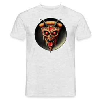 Pizza démoniaque - T-shirt homme - gris chiné - Devant - AI Model Male 178 dark (178cm)