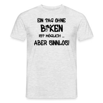 Biken - Spruch für Biker Fahrrad - Männer T-Shirt - Grau meliert - Vorne - AI Model Male 178 dark (178cm)