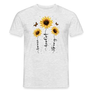 Fleurs d’été Fleur Inspiration Dicton de motivation - T-shirt homme - gris chiné - Devant - AI Model Male 178 dark (178cm)