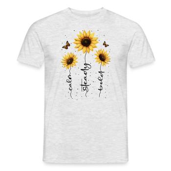 Fleurs d’été Fleur Inspiration Dicton de motivation - T-shirt homme - gris chiné - Devant - AI Model Male 178 dark (178cm)