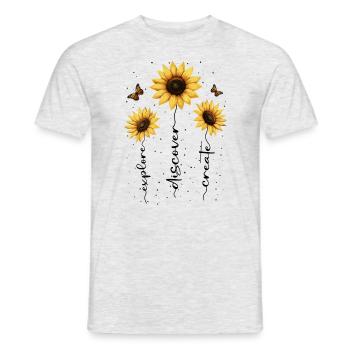 Fleurs d’été Fleur Inspiration Dicton de motivation - T-shirt homme - gris chiné - Devant - AI Model Male 178 dark (178cm)