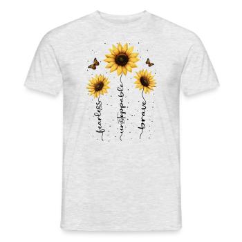 Fleurs d’été Fleur Inspiration Dicton de motivation - T-shirt homme - gris chiné - Devant - AI Model Male 178 dark (178cm)