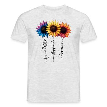 Summer Flowers Flower Inspiration Motivational Saying - Men's T-Shirt - heather grey - Front - AI Model Male 178 dark (178cm)